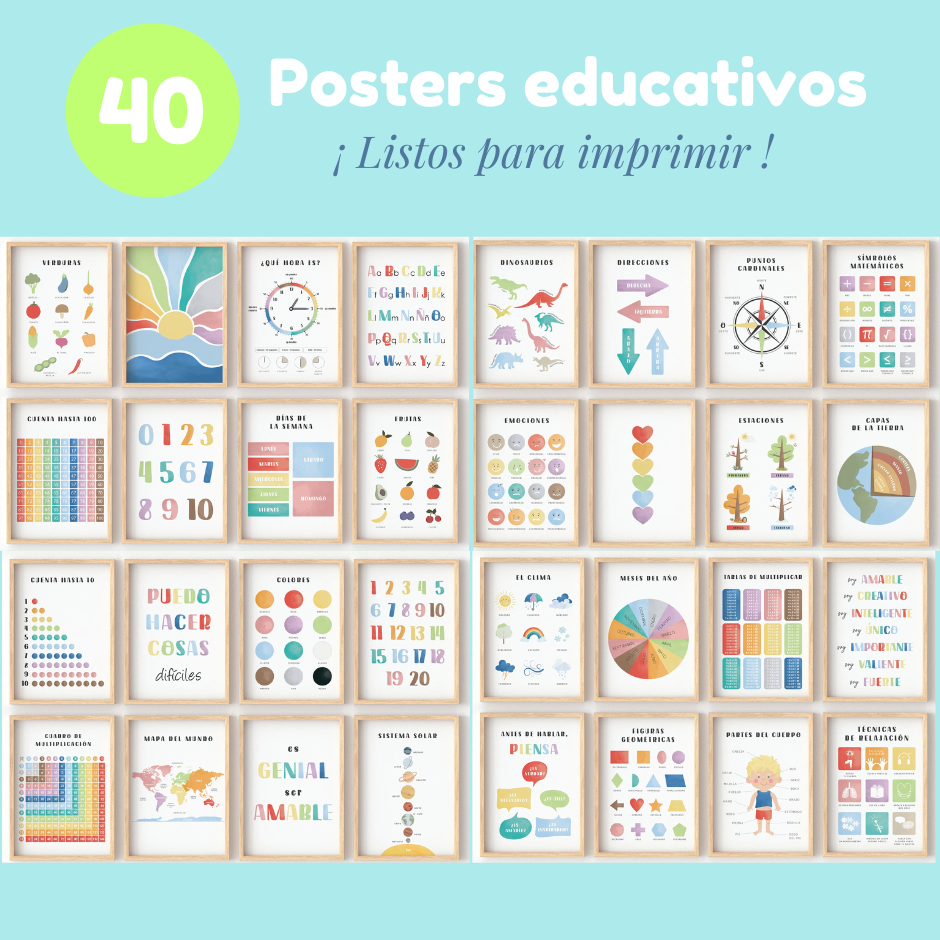 40 Posters educativos - JPG Alta definición